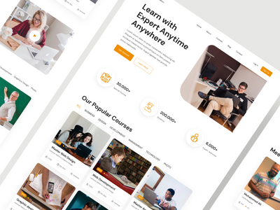 在线教育课程登陆页面设计(Online Education Course Landing Page Design)