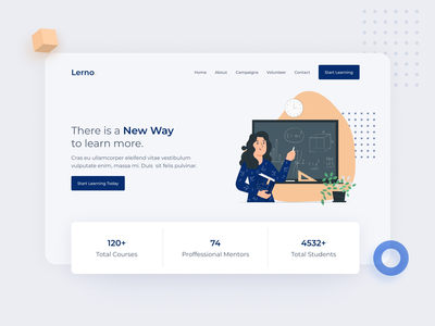 Lerno - 电子学习登陆页面 Web UI - 标题(Lerno - eLearning Landing Page Web UI - Header)