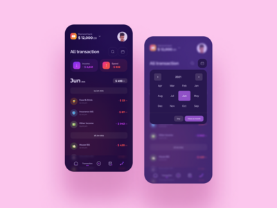Letify - 资金管理深色主题 UI 套件 V15(Letify - Money Management Dark Theme UI Kit V15)