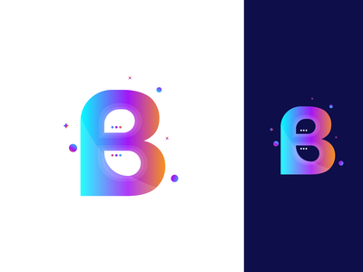 字母 B 聊天标志设计(Letter B chat logo design)