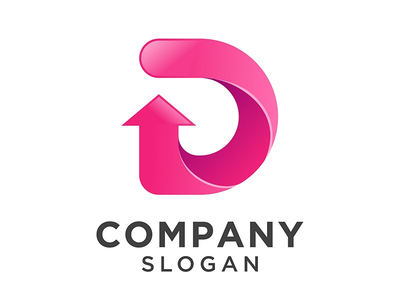 带箭头图标标志的字母 d(Letter d with arrow icon logo)