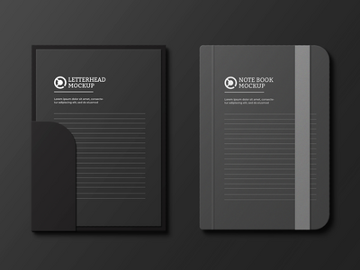 信头样机和笔记本样机(Letterhead Mockup and Notebook Mockup)