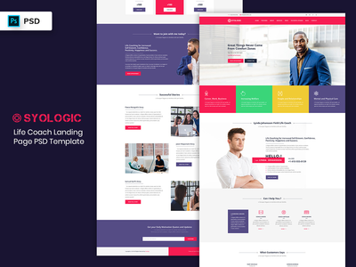 生活教练登陆页面PSD模板(Life Coach Landing Page PSD Template)