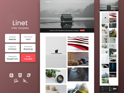 Linet Portfolio HTML 网页模板 V1.0(Linet Portfolio HTML Web Template V1.0)