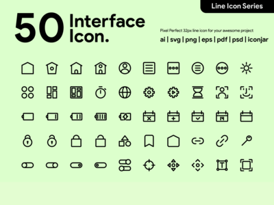Kawaicon - 50接口线图标(Kawaicon - 50 Interface Line Icon)