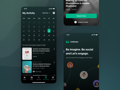Linkonec - 我的活动（黑暗模式）(Linkonec - My Activity (Dark Mode))