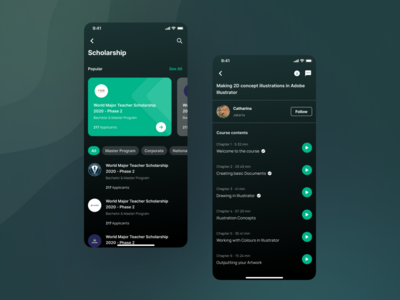 Linkonec - 奖学金页面（深色模式）(Linkonec - Scholarship Page (Dark Mode))