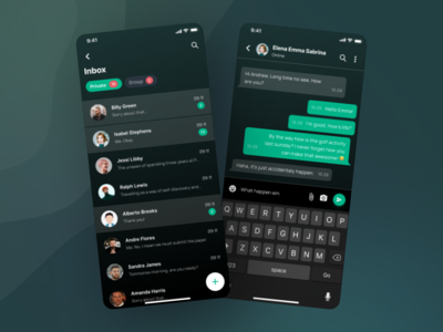 Linkonec - 聊天页面（深色模式）(Linkonec - Chat Page (Dark Mode))