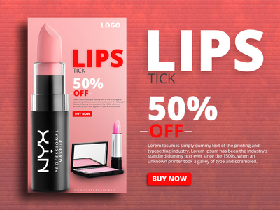 口红横幅设计(Lipstick Banner Design)