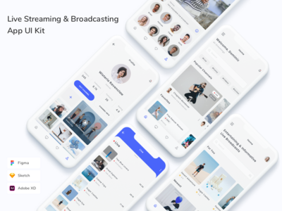 直播和广播应用程序 UI 套件(Live Streaming & Broadcasting App UI Kit)