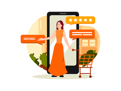 女性在线购物评论(Women Giving Shopping Review Online)