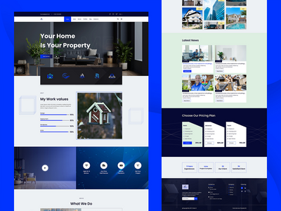 房地产登陆页面网页模板设计 V-6(Real Estate Landing Page Web Template Design V-6)