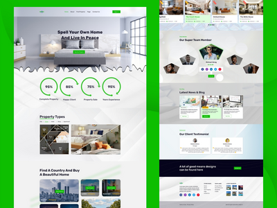 房地产登陆页面网页模板设计 V-5(Real Estate Landing Page Web Template Design V-5)
