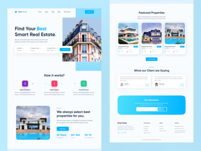 房地产主页网页设计。(Real Estate Homepage Web Design.)