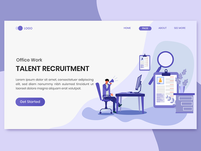 招聘办公室工作登陆页面(Recruitment Office Work Landing Page)