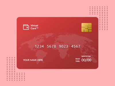 信用卡应用程序红色设计(Credit Card App Red Design)