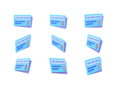 充值卡 3D 图标(Refill Card 3D icon)