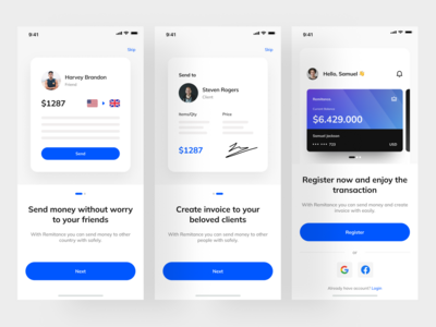 汇款 - 应用程序 UI 工具包（入职）(Remittance - App UI Kit (Onboarding))