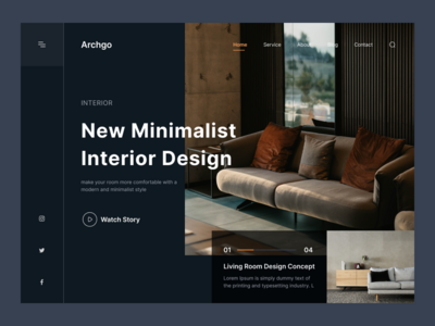 室内设计英雄科设计(Interior Design Hero Section Design)