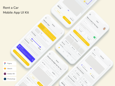租车移动应用程序 UI 套件(Rent a Car Mobile App UI Kit)