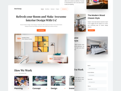 室内设计工作室登陆页面(Interior Design Studio Landing Page)