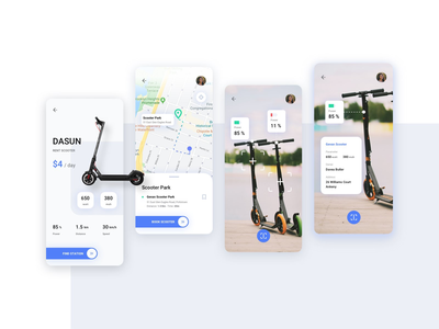 租滑板车旅行 UI 套件(Rent Scooter Travel UI Kit)