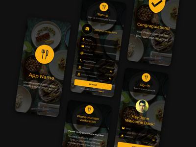 餐厅应用程序初始屏幕 UI/UX(Restaurant App Initial Screens UI/UX)