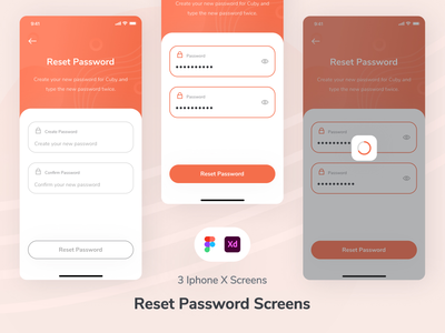 重置密码屏幕应用程序 UI(Reset Password Screens App UI)