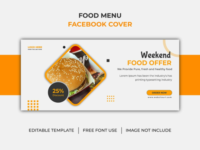 餐厅周末美食菜单折扣社交媒体美食封面模板Ai(Restaurant Weekend food Menu discount Social media food cover Template Ai)
