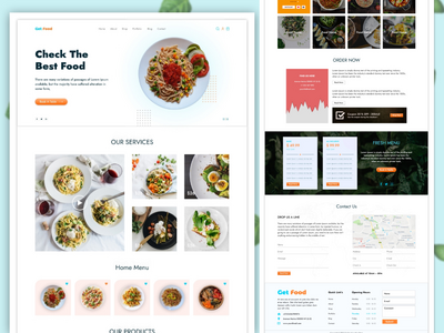 餐厅食品登陆页面模板。(Restaurant Food Landing Page Template.)