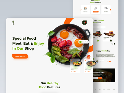 餐厅食物 UI 网页模板(Restaurant Food UI Web Template)