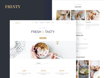 餐厅登陆页面 - Fresty(Restaurant landing page - Fresty)