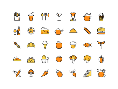 餐厅设置图标(Restaurant Set Icons)