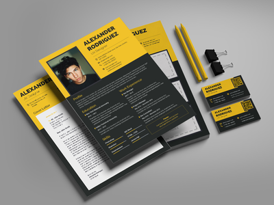 黄色和深色 - 简历模板(Yellow & Dark - CV Template)