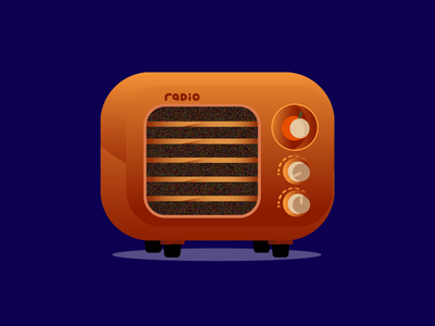 旧复古收音机渐变图标(Old Retro Radio gradient icon)
