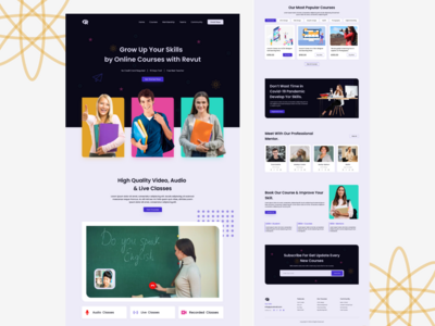 电子学习新风格网站登陆页面(E-Learning New Style Website Landing page)