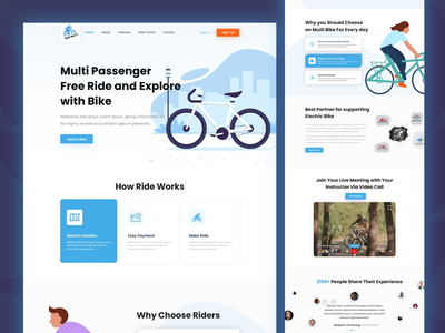Rider - 多骑手登陆页面 UI 设计(Rider - Multi Rider Landing Page UI Design)