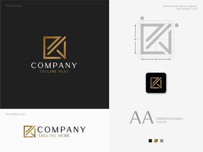 带有几何风格标志模板的奢华优雅的初始摘要(Luxury and Elegant Initial Abtract with Geometric Style Logo Template)