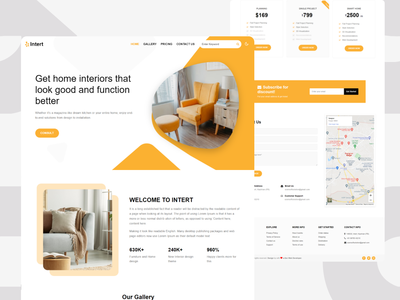 Intert - 室内设计网站登陆页面(Intert - Interior Designing WebSite Landing Page)