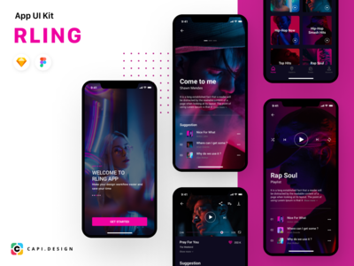RLing - 音乐应用 UI 工具包 #4(RLing - Music App UI Kit #4)