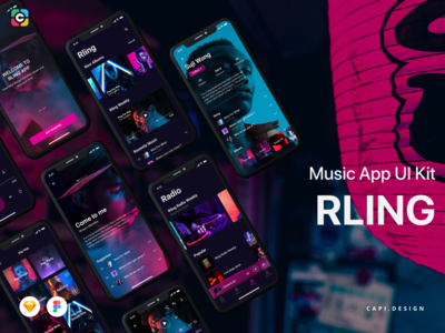 RLing - 音乐应用 UI 工具包 #7(RLing - Music App UI Kit #7)