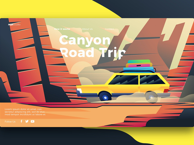 公路旅行 - 横幅和登陆页面(road trip - Banner & Landing Page)