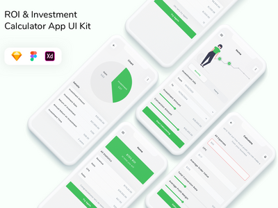 投资回报率和投资计算器应用程序 UI 套件(ROI & Investment Calculator App UI Kit)