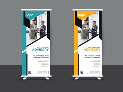 业务卷起横幅设计(Business Roll Up Banner Design)