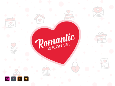 浪漫爱情图标集(Romantic Love Icon Sets)