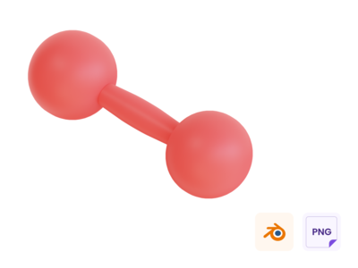 圆杠铃 3D 图标(Round Barbel 3D Icon)