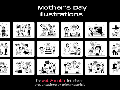 25 个母亲节插图(25 Mother’s Day Illustrations)