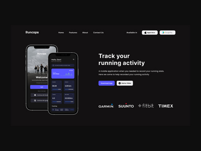 登陆页面 Runcaps 应用程序(Landing Page Runcaps Apps)