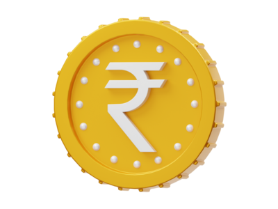 卢比 3d 渲染插图(Rupee 3D Render Illustration)