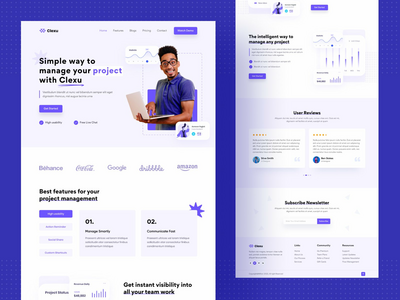 Saas - 项目管理登陆页面(Saas - Project Management Landing Page)